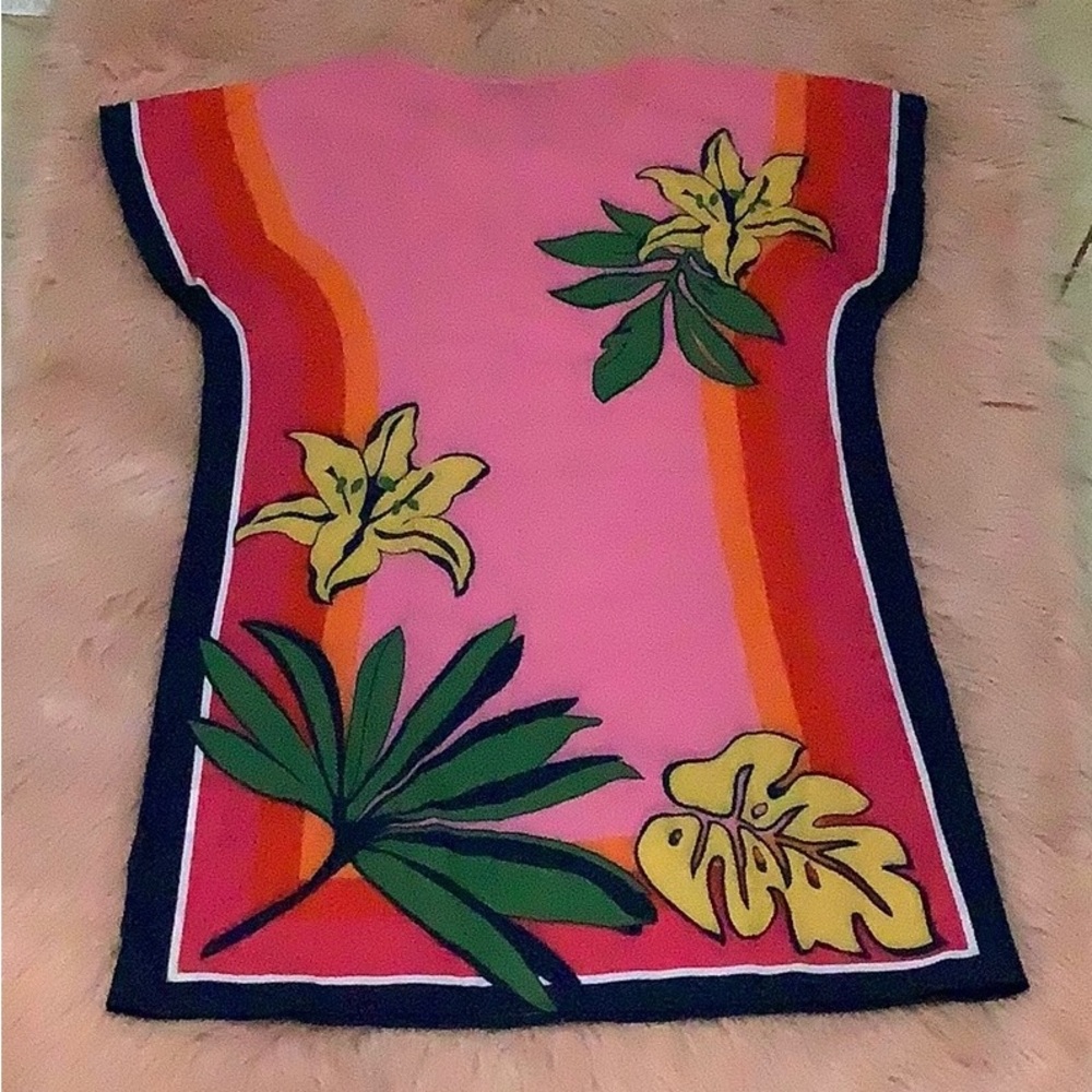 Women's Formal Dress Floral Print Tunic Dress - Picture 5 of 6